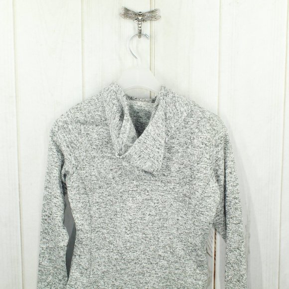 Columbia Heather Gray 1/4 Button Pullover Hooded Sweater Size M - Picture 10 of 12